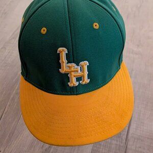 Richardson Pulse Flexfit Baseball Cap LH Initials on Front, Green & Yellow Sm/Md